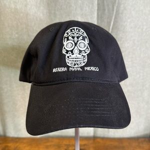 Riviera Maya Mexico Embroidered Black Hat One Size